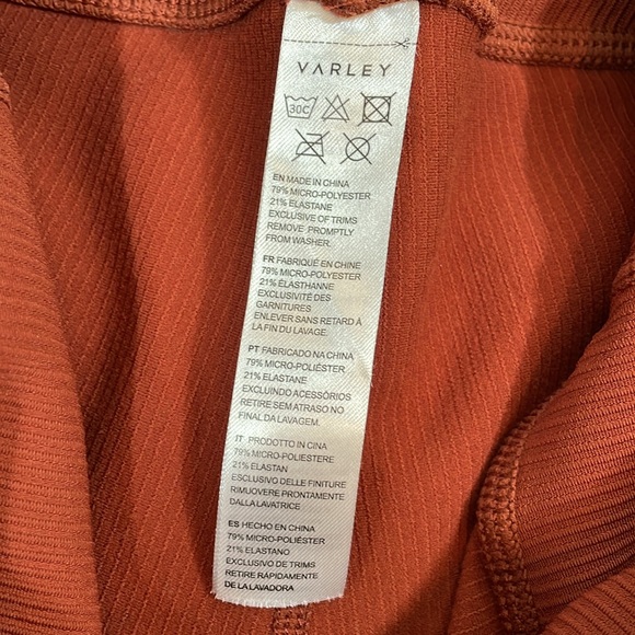 Varley Leggings Size Small Rust Color Ribbed Fabric NWOT - Picture 9 of 11